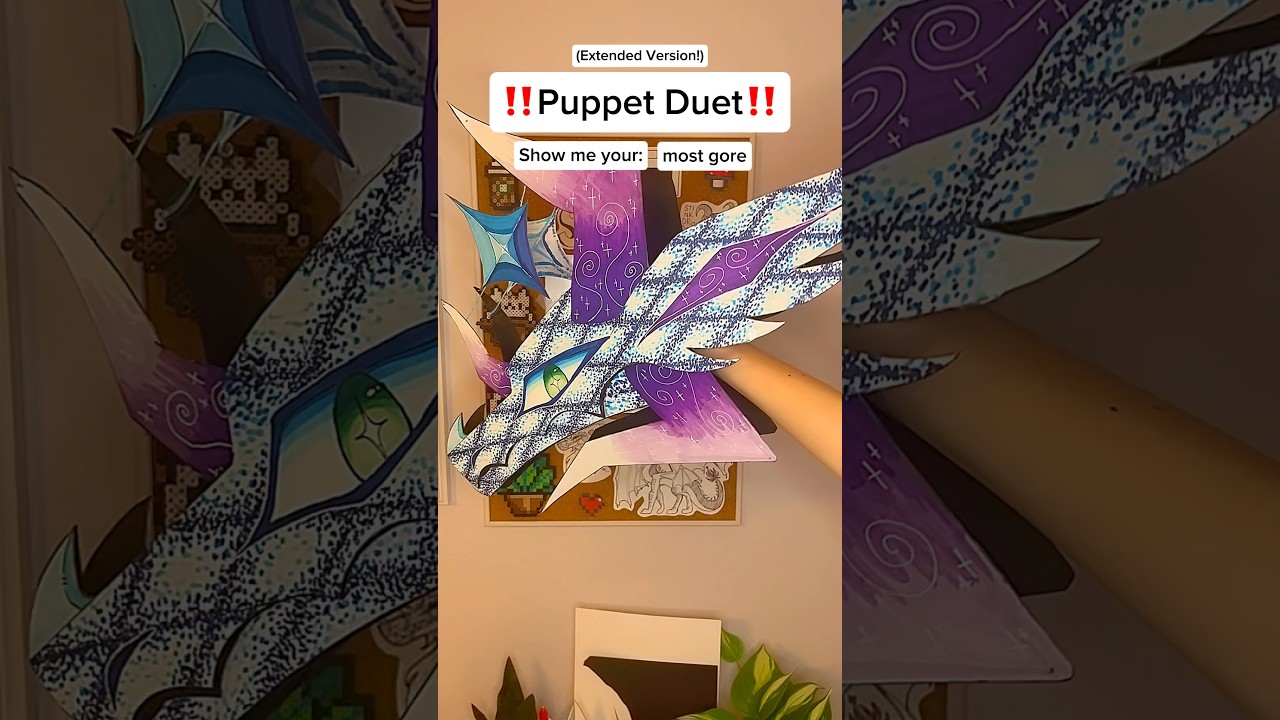 Dragon Puppet Duet Battle [EXTENDED] #paperart #papercrafts #paperdragon #shorts #trending #trend