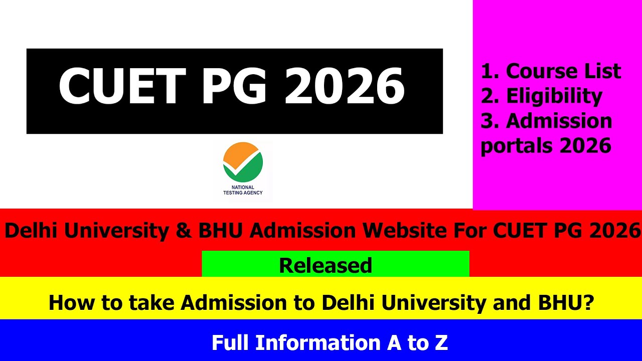 How to take Admission In DU and BHU 2026 ? | Full Information Courses, Eligibility | CUET PG 2026