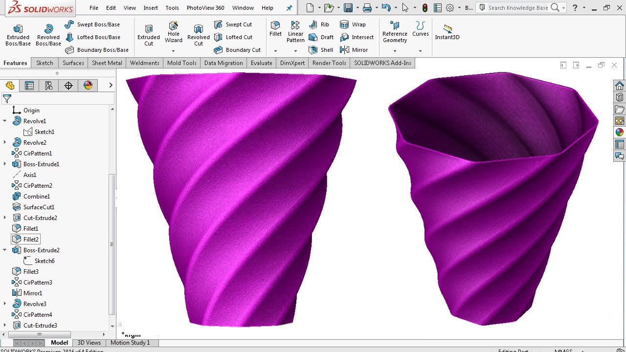 Twisted Vase - SolidWorks