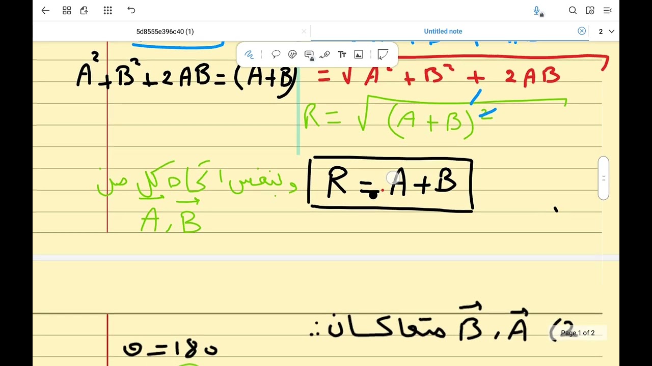 الحالات الخاصة لطريقة متوازي الأضلاع،(حل أناقش صفحة7)