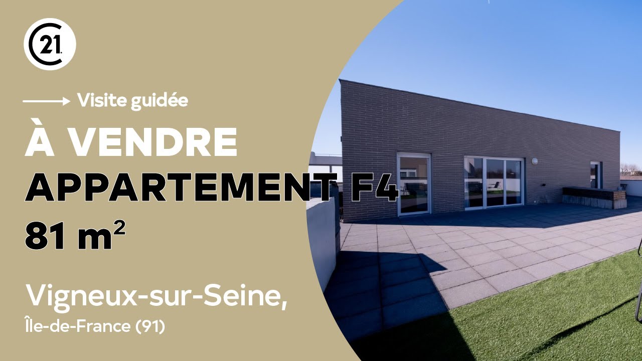 Appartement F4 81 m² à vendre avec terrasse - Vigneux-sur-Seine (91) - CENTURY 21 OPTIMMO