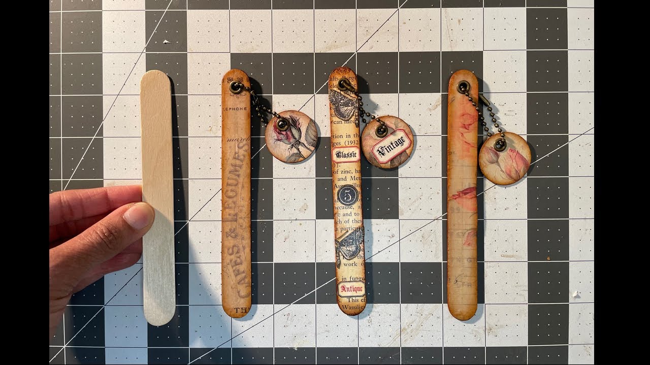 Tutorial: Jumbo Stick Bookmarks with Dangles - Junk Journal Ephemera