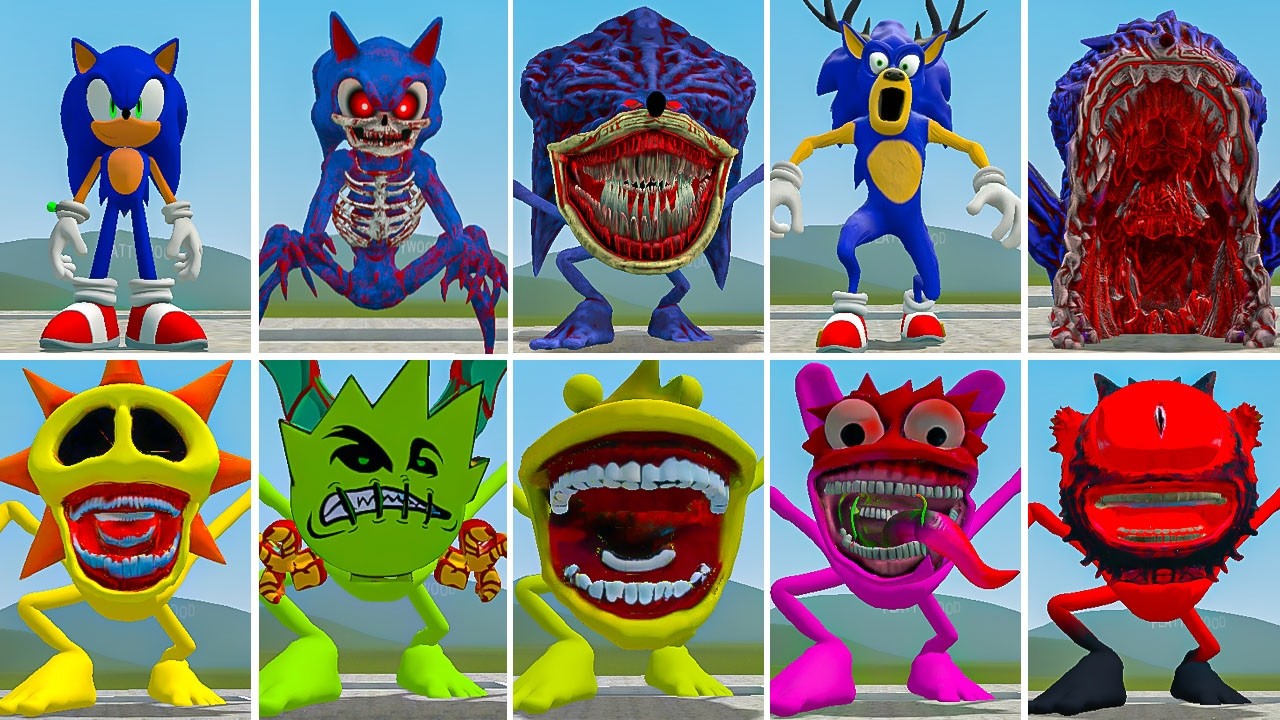 ALL NEW ZOOCHOSIS SHIN SONIC EATER VS ALL SPRUNKI HORROR TAPES FAMILY ? in Garrysmod!,...