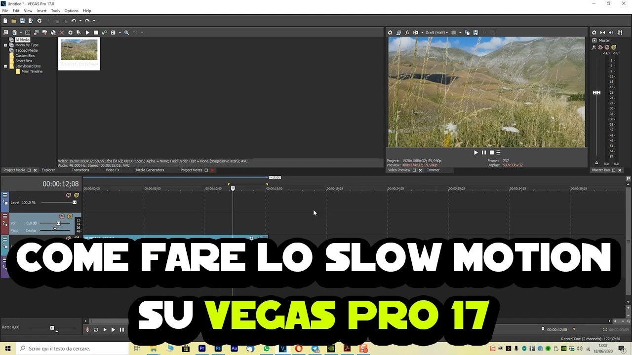 Come fare lo slow motion su VEGAS Pro 17
