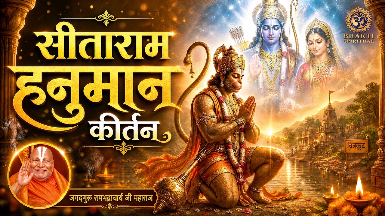 सीता राम हनुमान कीर्तन | JagadGuru Rambhadracharya | Hanuman Bhakti Bhajan | Om Bhakti