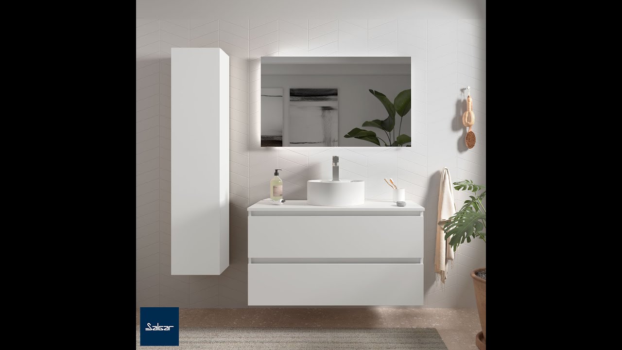 Mueble de ba&ntilde;o BEQUIA BLANCO MATE + Lavabo de posar