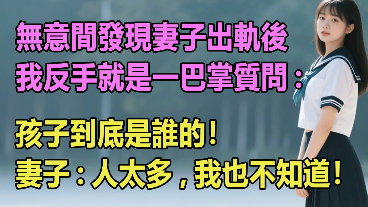 無意間發現妻子出軌後，我反手就是一巴掌質問:孩子到底是誰的！妻子:人太多，我也不知道！