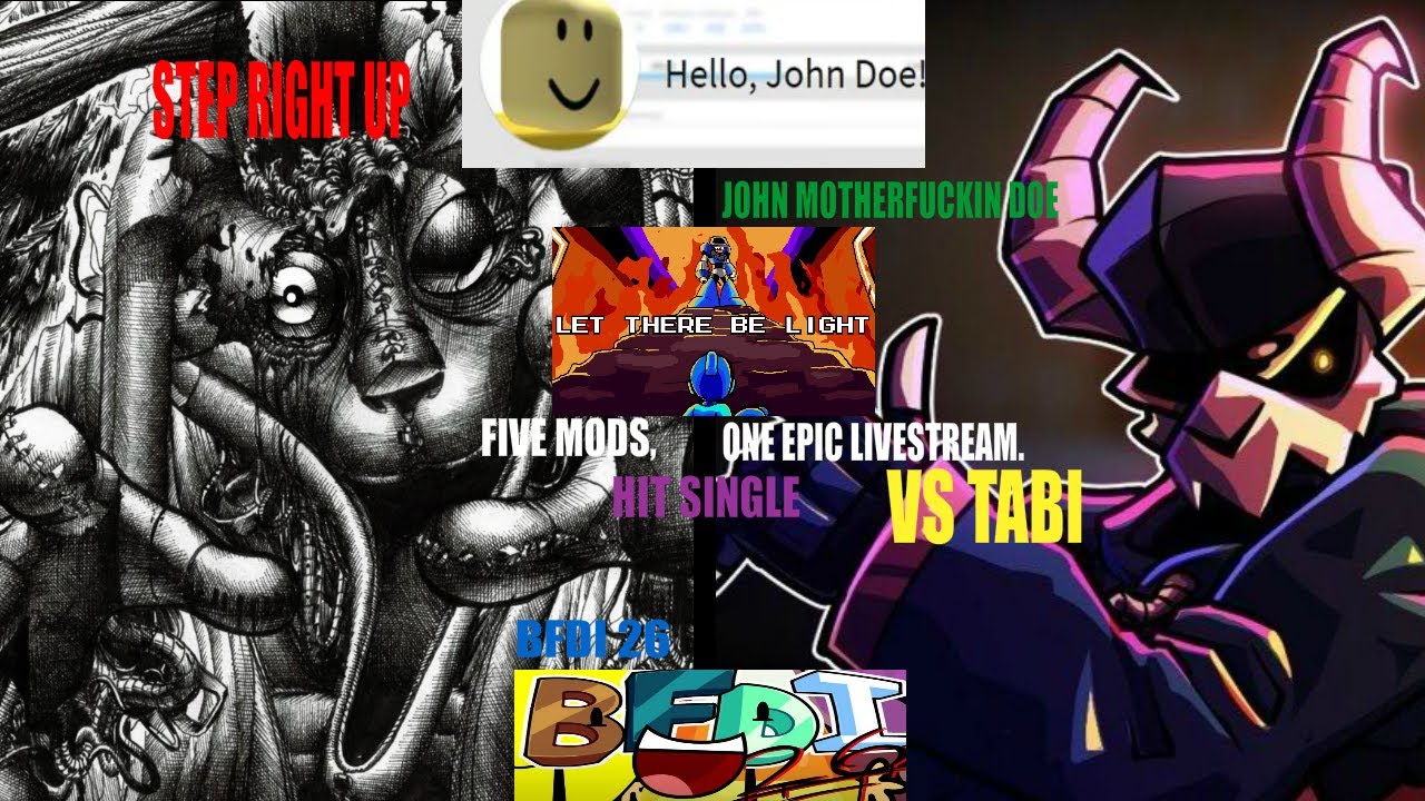 FNF Mods Stream #25 (BFDI 26 DLC, V.S. Tabi, Step Right Up: Frightmare Hill, John Doe, and more!)