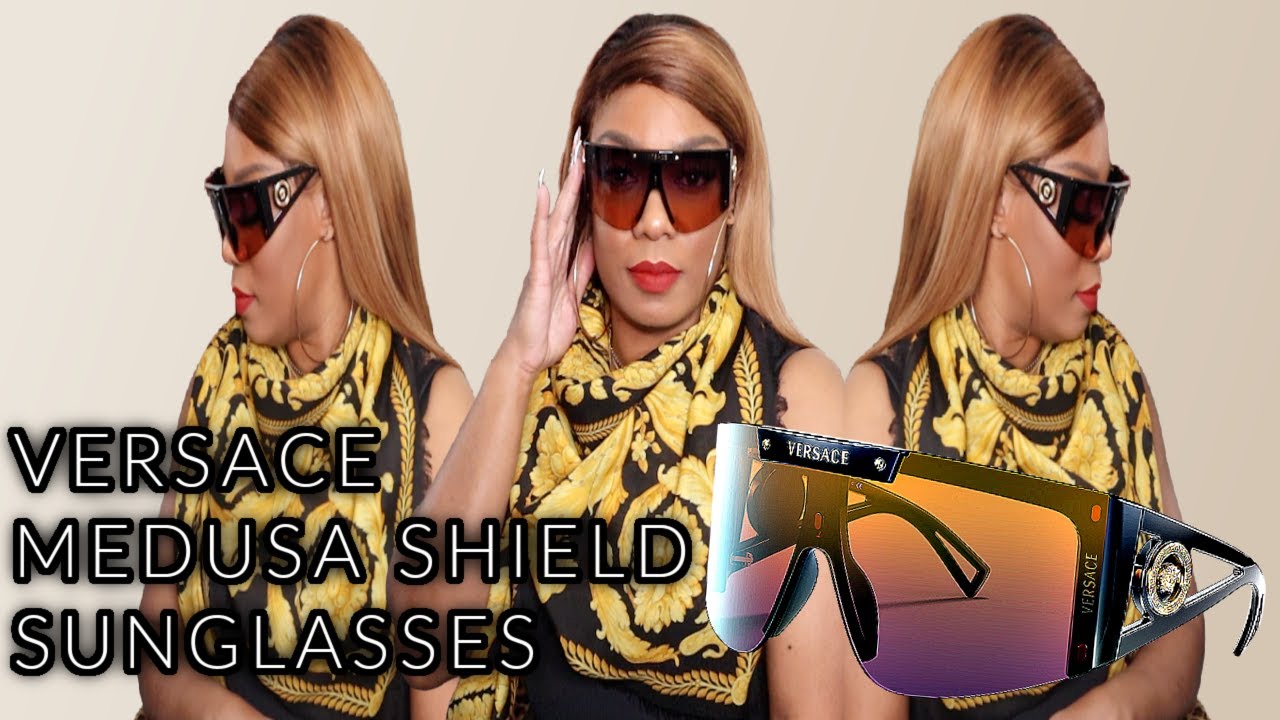 VERSACE MEDUSA SHIELD SUNGLASSES | RICH AUNTIE VIBES