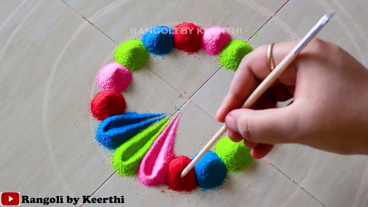 Krishna janmashtami special rangoli design l rangoli designs with colours l Krishna jayanti rangoli