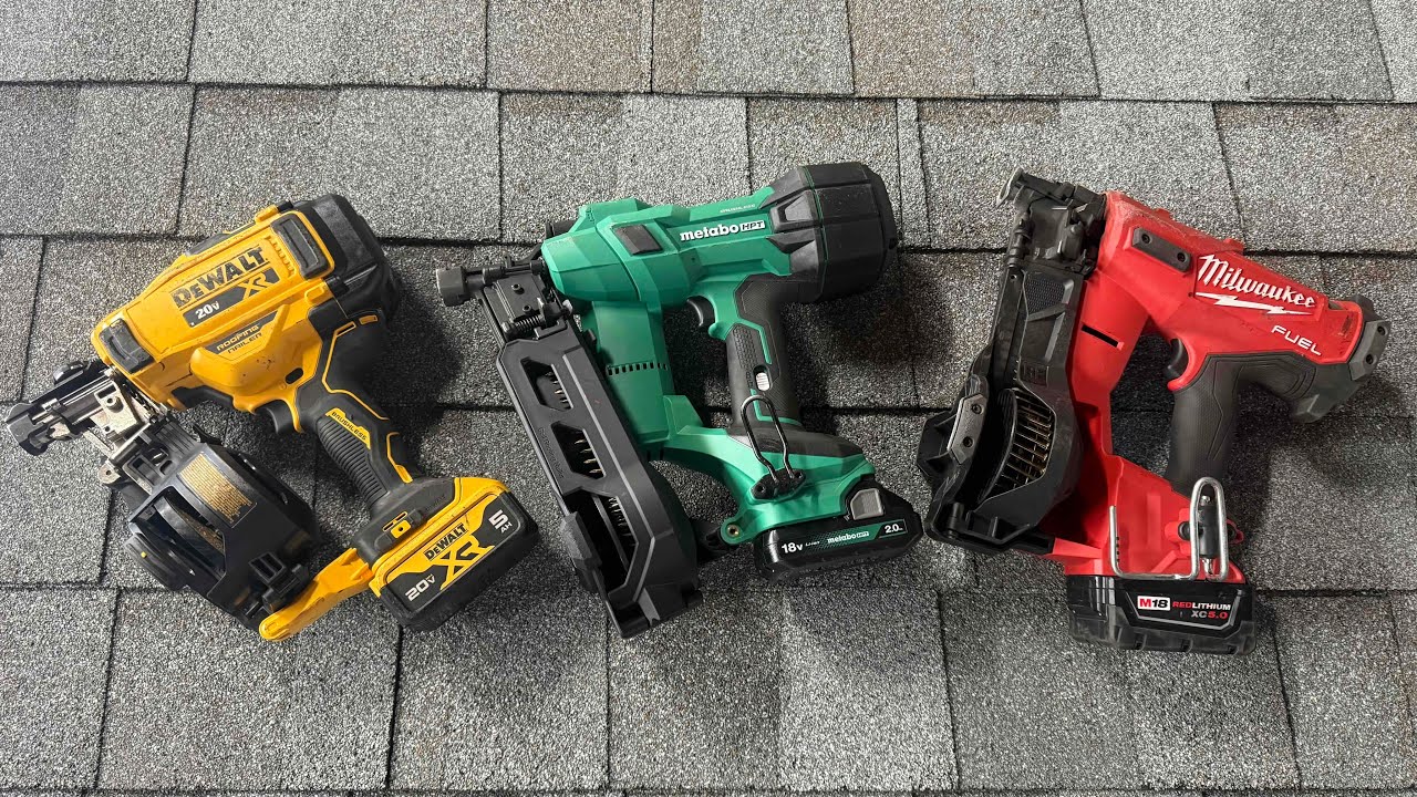 Обзор аккумуляторного гвоздезабивного пистолета Grand Roofing | Milwaukee M18 FUEL против Metabo ...