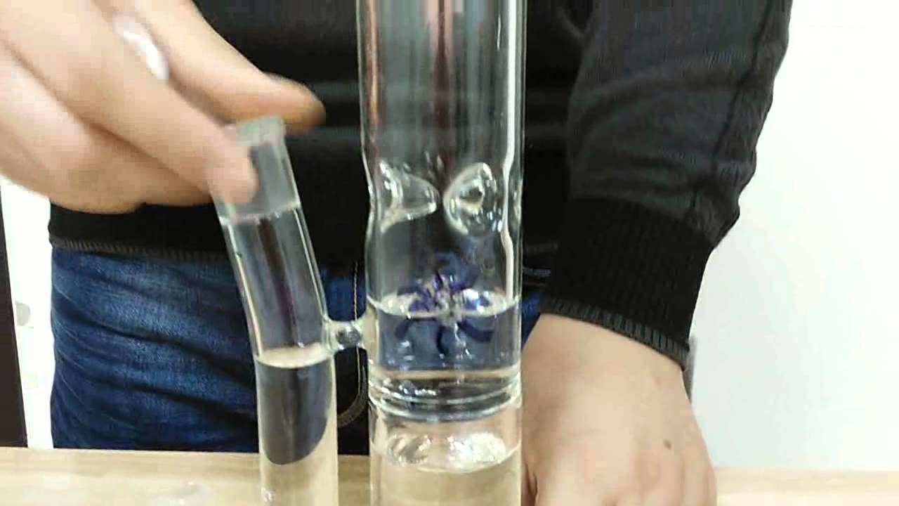 Glass Bong Glass Water Pipes with creative rotating windwill filter perc with 18.8mm