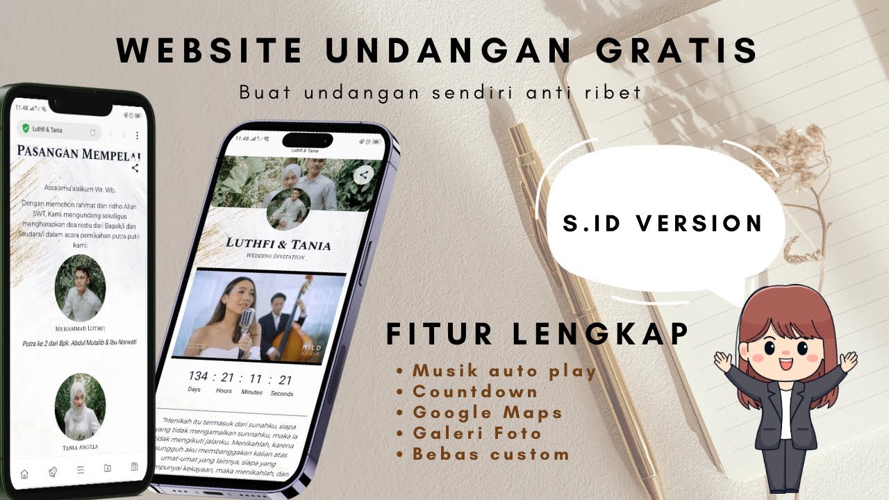 Membuat Undangan Website Sendiri Gratis Semua Fitur Lengkap Modal HP | FREE LINK UNDANGAN