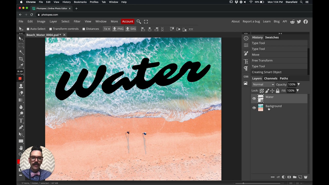 Using PhotoPea to match the texture to text using the Displacement Filter (Part 1)