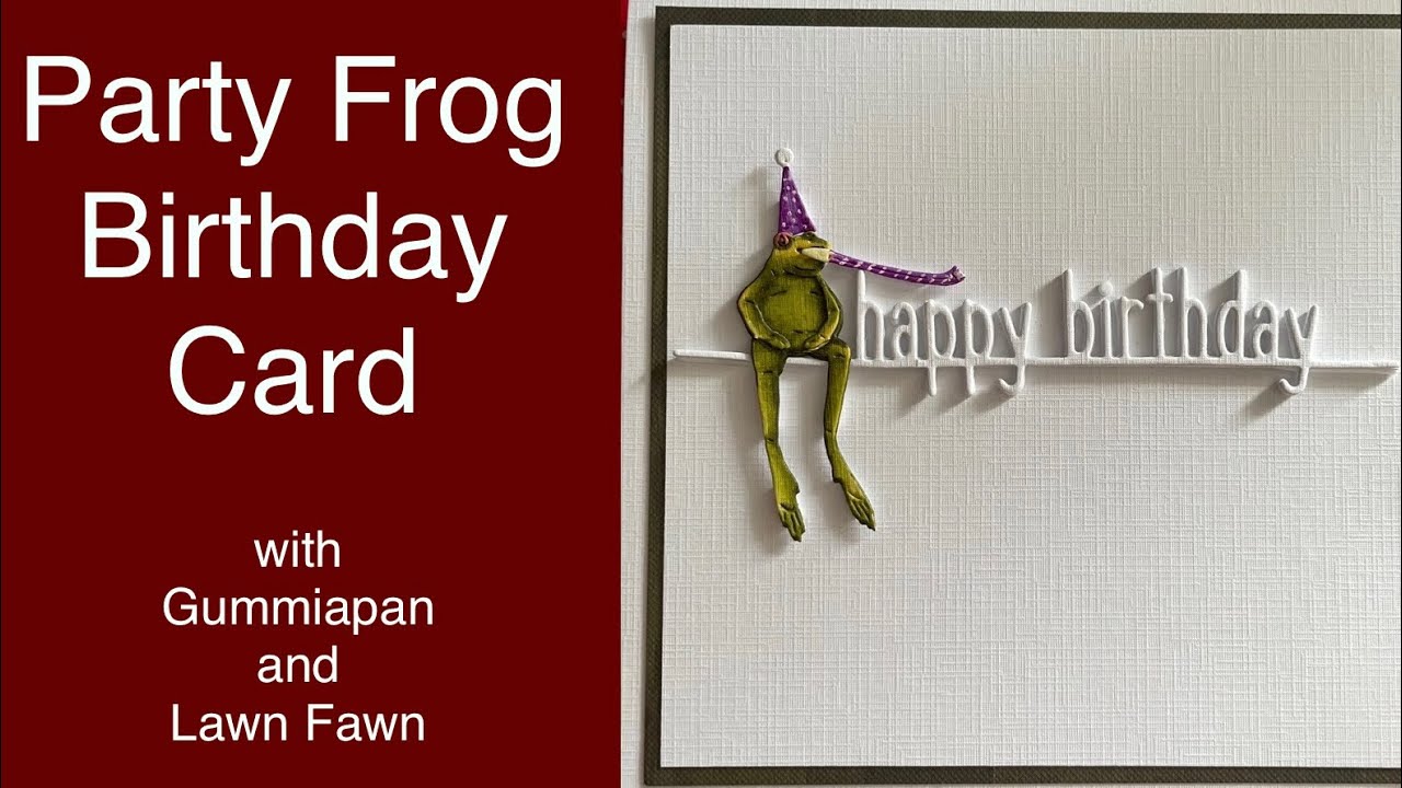 Clean and Simple Party Frog Birthday Card