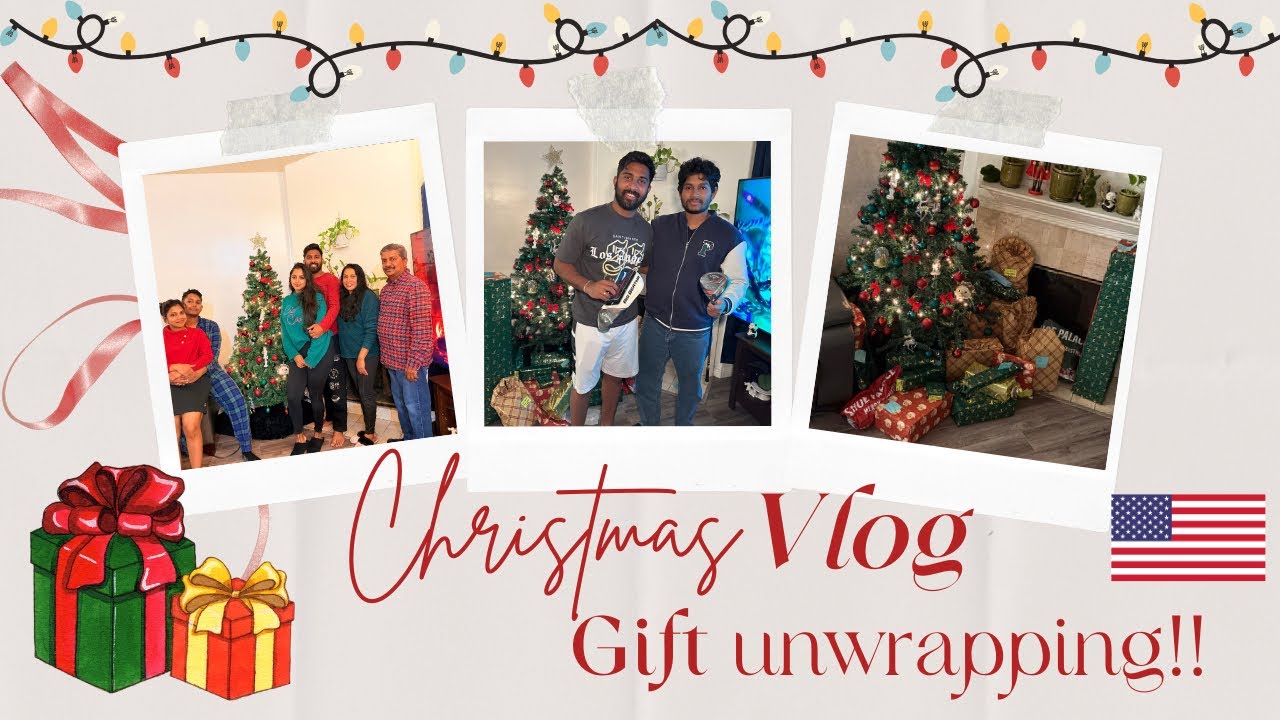 Christmas Vlog - Gift Unwrapping With Our Family (ලංකන් couple 🇱🇰🇺🇸)