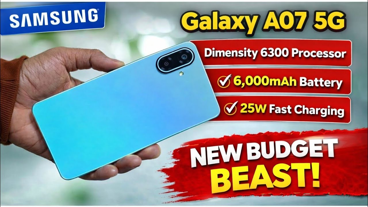 Samsung Galaxy A07 5G Launched | Dimensity 6300 Processor 🔥 | 6000Mah Battery 🔋