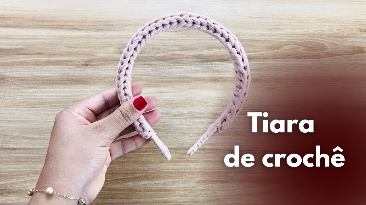 Tiara de crochê em fio de malha-SIMPLES E PRÁTICA- por Rôse crochê profissional