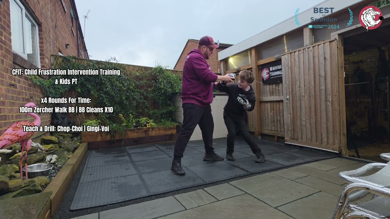 CFIT: x4 Rounds For Time:100m Zercher Walk BB | BB Cleans x10 & Teach & Drill: Chop-Choi | Gingi-Voi