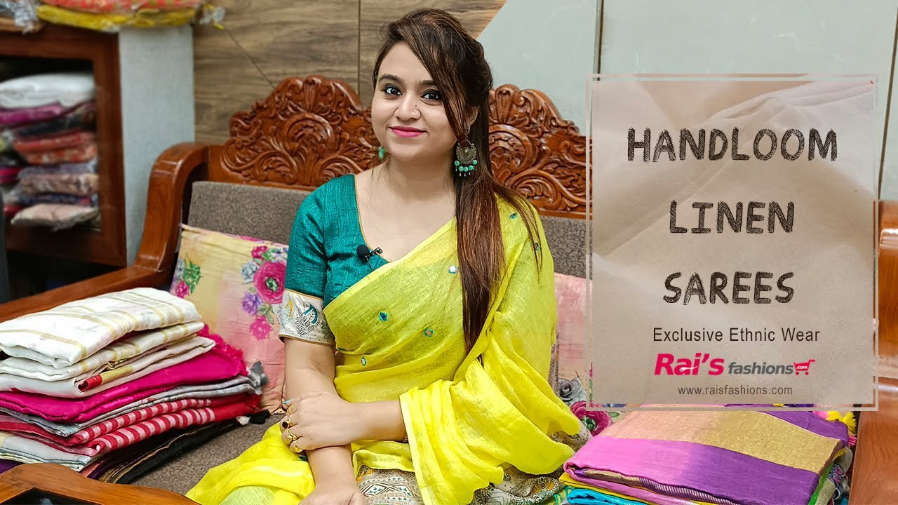 Handloom Linen Sarees Collection - Exclusive Ethnic Wear (21st August) - 22AUW