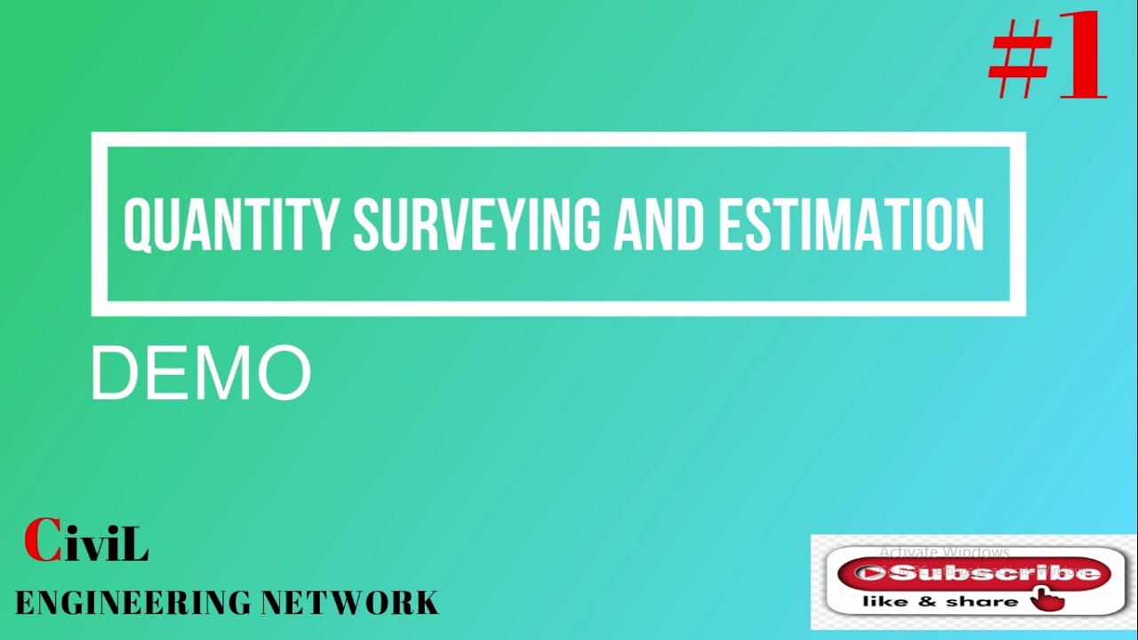 Introduction to Quantity Surveying and Estimation|| #1 Tutorial in Hindi/Urdu
