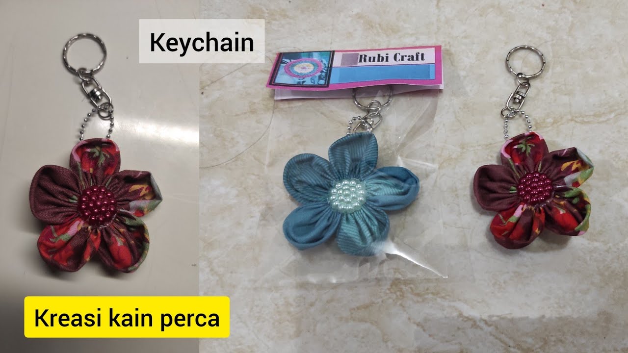 Kreasi kain perca/ DIY fabric keychain/ Souvenir gantungan kunci  perca @Bundalena520