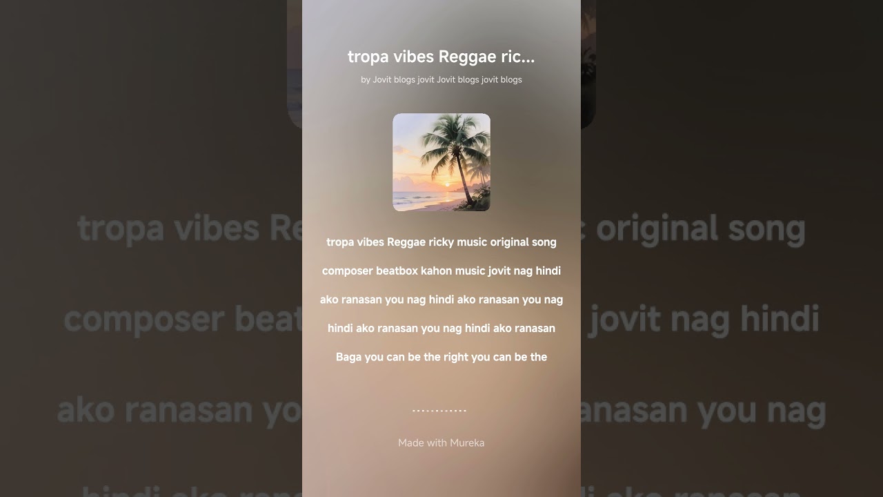 Tropa vibes Reggae ricky music original song composer beatbox kahon music jovit nag hindi renasan