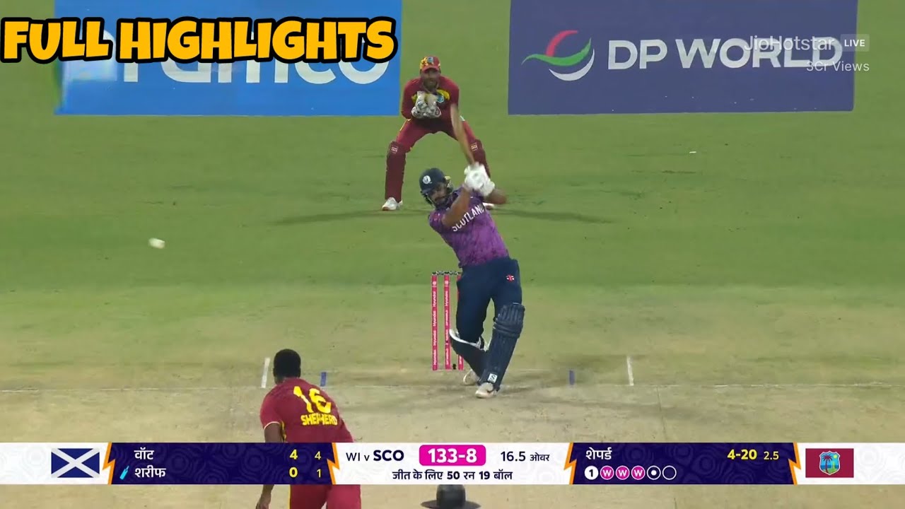 West indies vs scotland t20 world cup match full highlights | West indies vs Scotland match today 