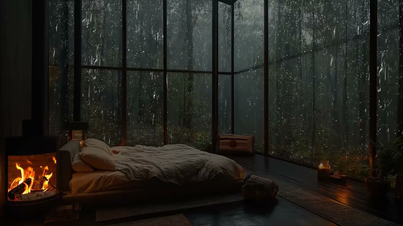 Rainy Ambience | Relaxing Heavy Rain Sounds for Sleeping, Studying and Focusing