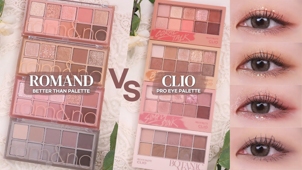 롬앤 베러댄팔레트 vs 클리오 섀도우 팔레트🌷뭐가 달라? 꼼꼼비교 신상리뷰+아이메이크업