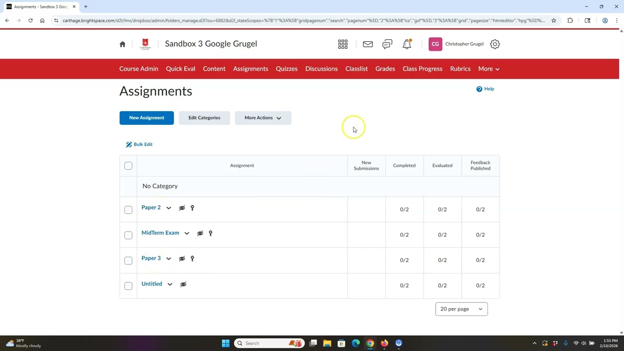Delete Assignments, then Delete it in the Gradebook, (Brightspace D2L)