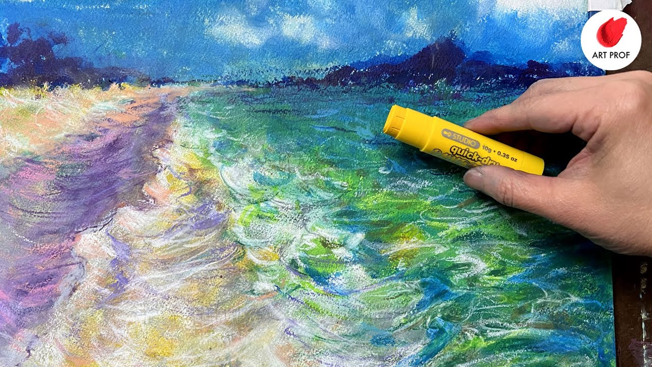 Draw Gorgeous Ocean Waves: Dollarama Quick Dry Paint Sticks