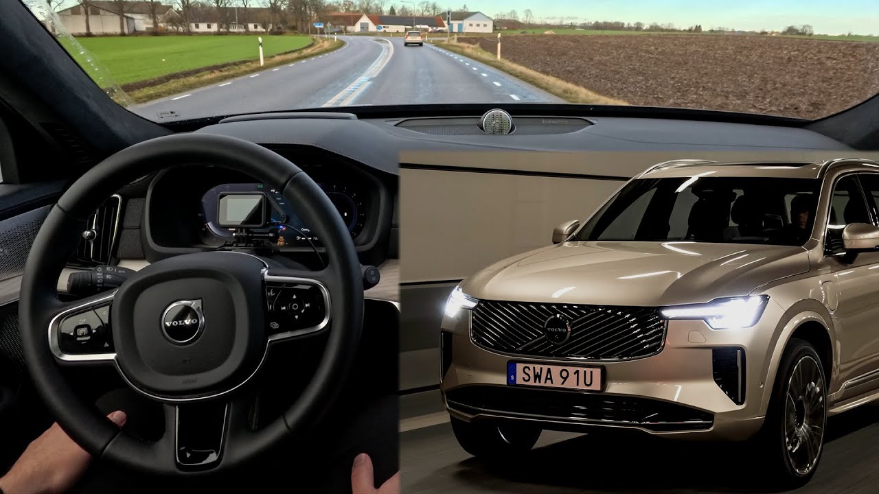 2025 Volvo XC90: Pilot Assist & Matrix high-beam light preview (real-life short test) inc. highway
