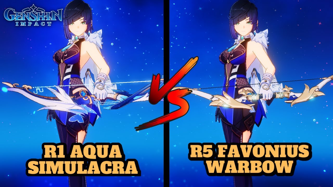 YELAN: R1 AQUA SIMULACRA VS R5 FAVONIUS WARBOW! (COMPARISON) | Genshin Impact