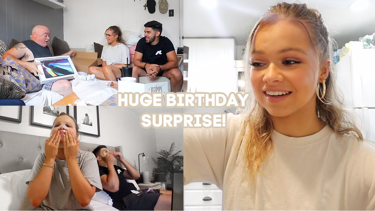 Surprising My Dad With A Laptop & Camera To Start His YouTube Channel! + Funny Mask Night lol