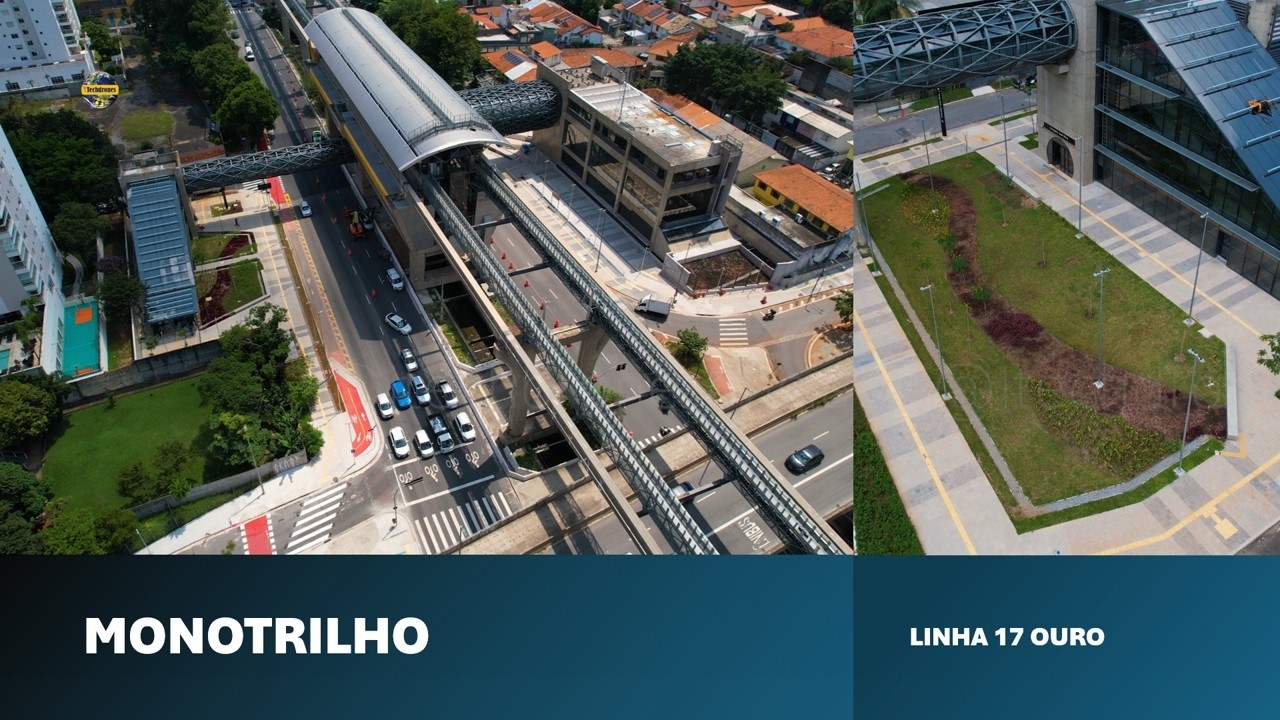 OBRAS LINHA 17 OURO MONOTRILHO ESTAÇÕES VEREADOR JOSÉ DINIZ E CAMPO BELO SEM OS TAPUMES