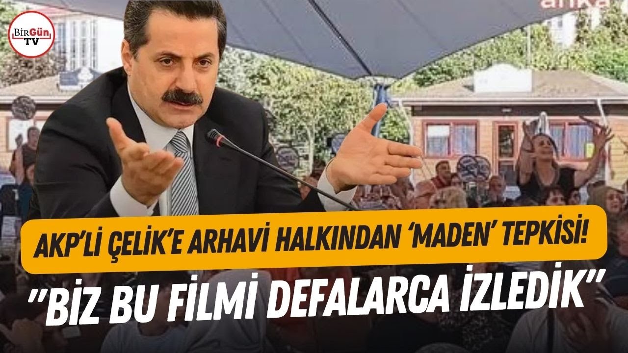 AKP'li Faruk Çelik'e 'maden' protestosu! Arhavi halkı Çelik'in konuşmasını böyle kesti!