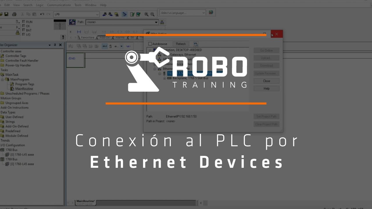Conexión a PLC por Ethernet Devices con RSLinx y seguridad en Kinetix