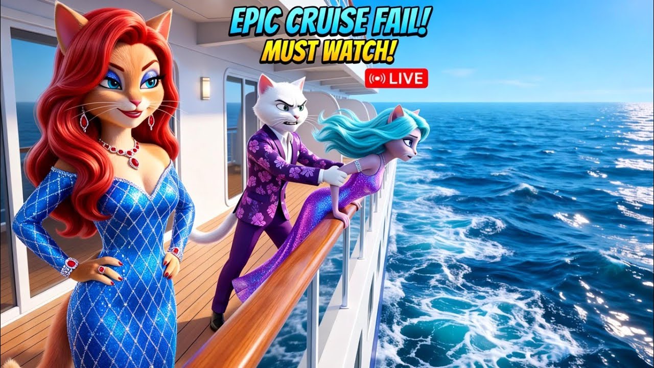 🚨🐱💥 FULLMOVIEALERT! The White Kitten’s Police Dream👮‍♀️🔥| SHOCKING Cruise Ship Mystery🚢😨#aicatstory 