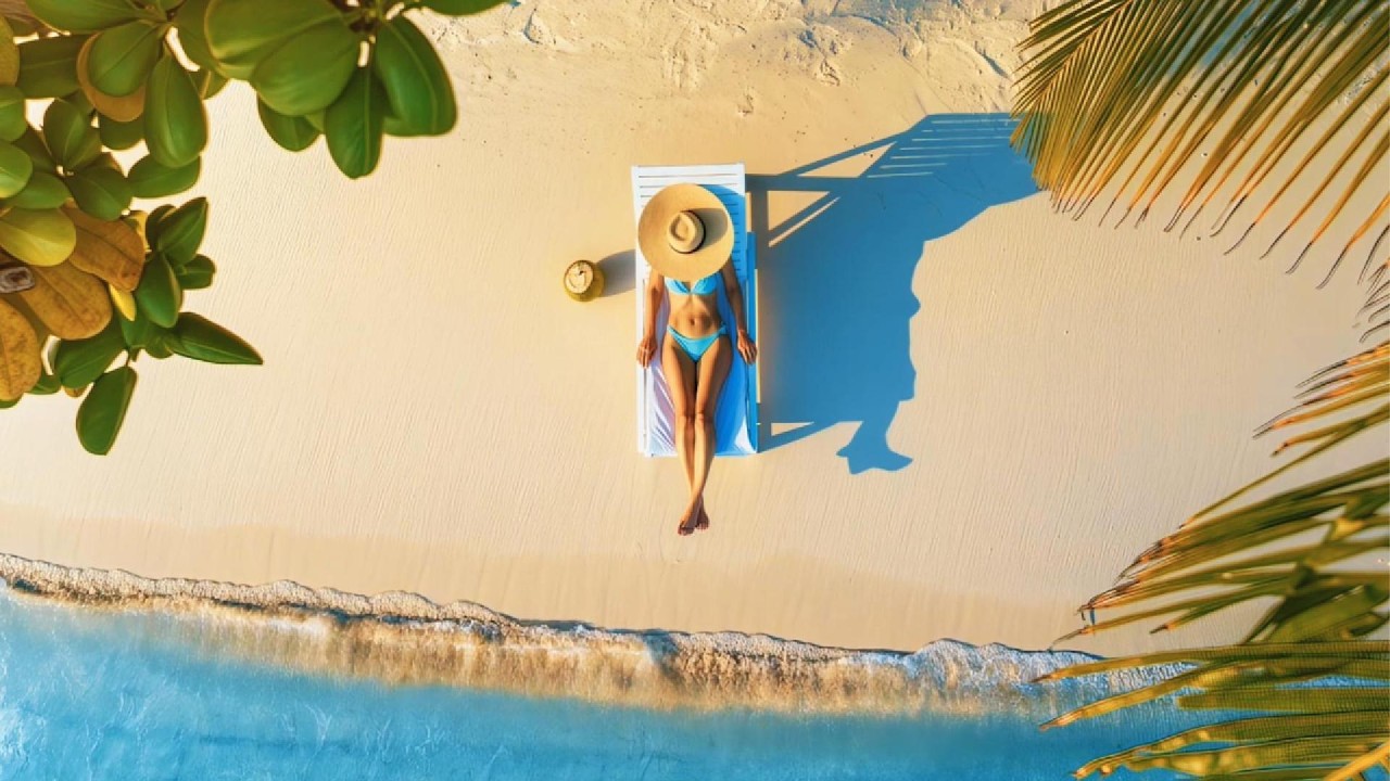 🌴 Luxury Tropical Beach & Relaxing Woman | Premium Bossa Nova Jazz to Unwind & Focus