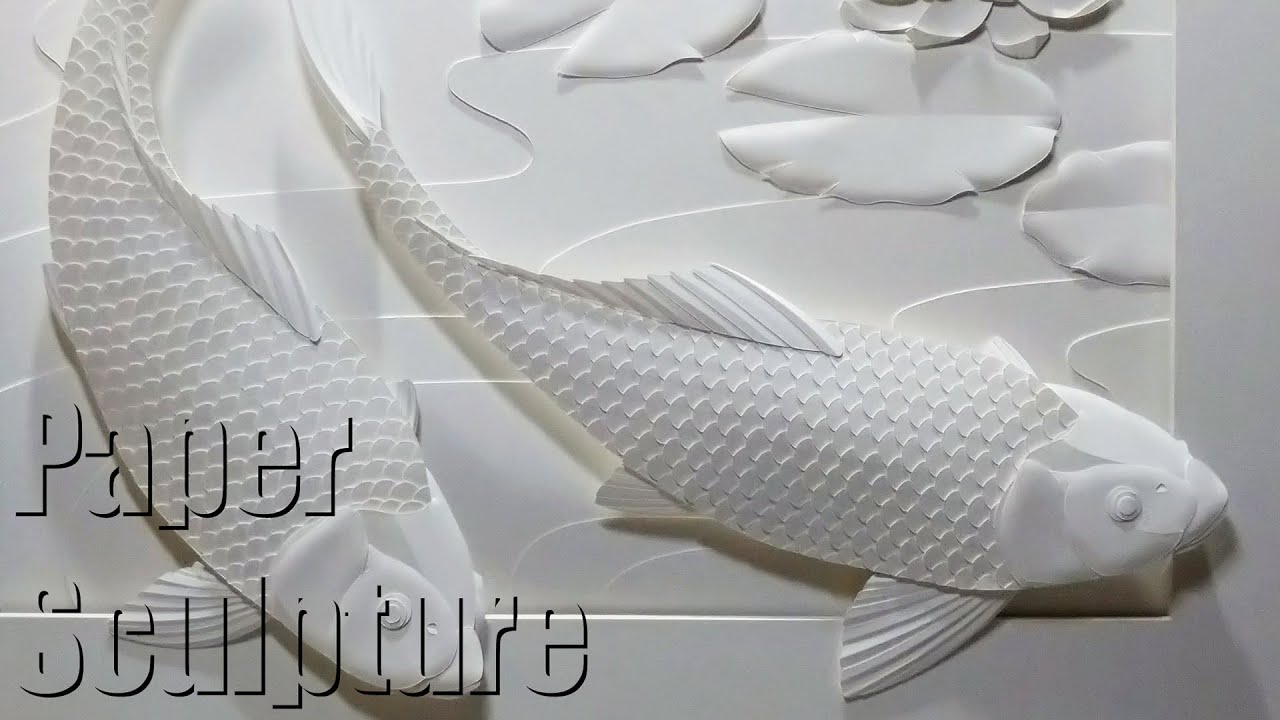 紙彫刻 Paper Sculpture「鯉」