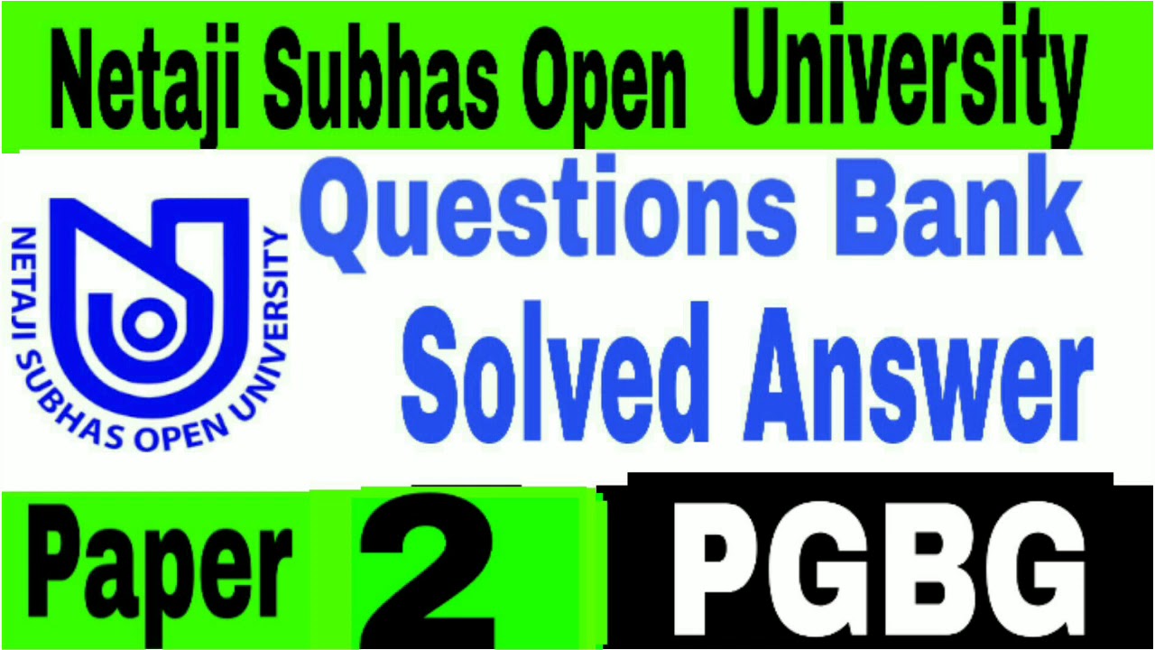 PGBG Paper 2 Question bank answer solved //nsou//netaji open university