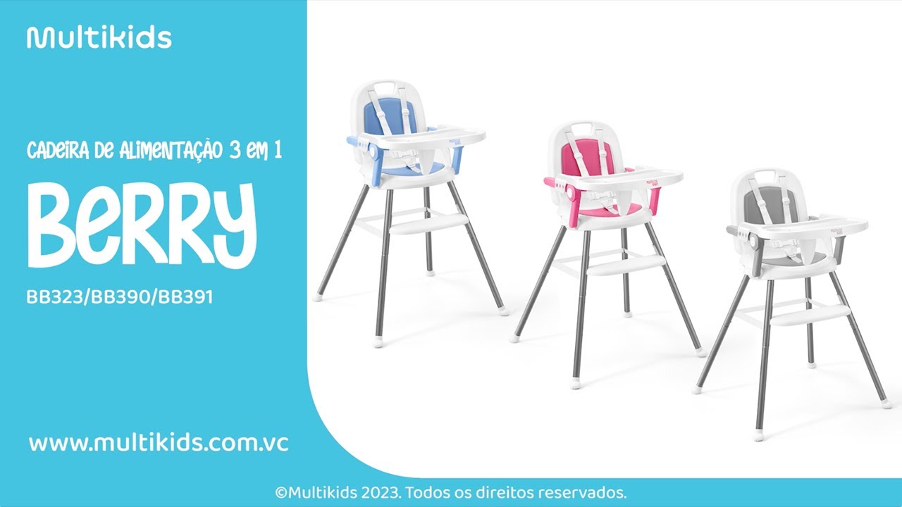 Cadeira de Alimentação 3 em 1 Berry | Multikids