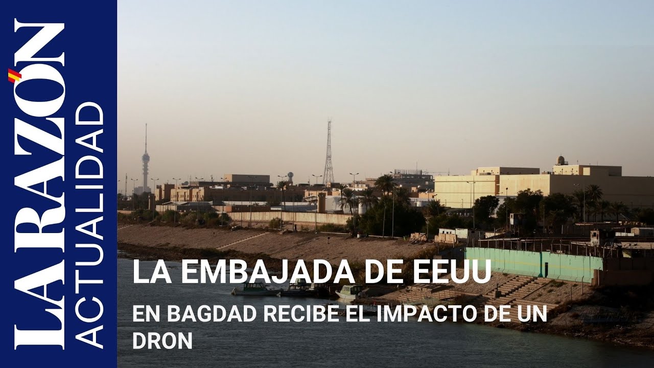 La embajada estadounidense en Bagdad recibe el impacto de un dron que provocó un incendio