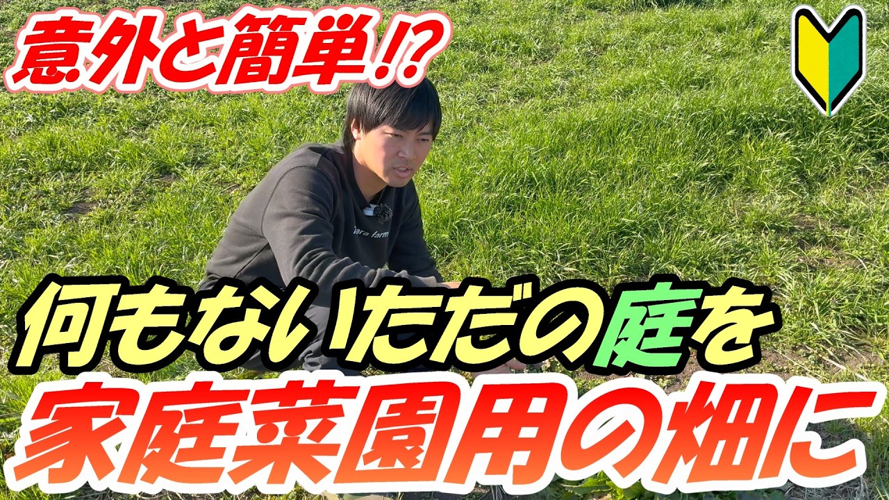 【家庭菜園】初心者必見！実は簡単！？何も無いただの庭からこれをやれば家庭菜園用の畑できちゃいます！
