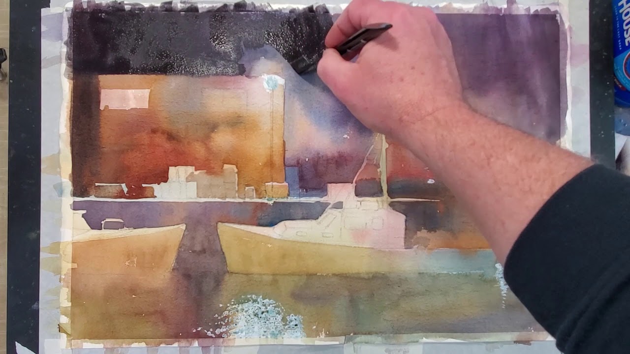 Watercolor nocturne by Christopher Leeper