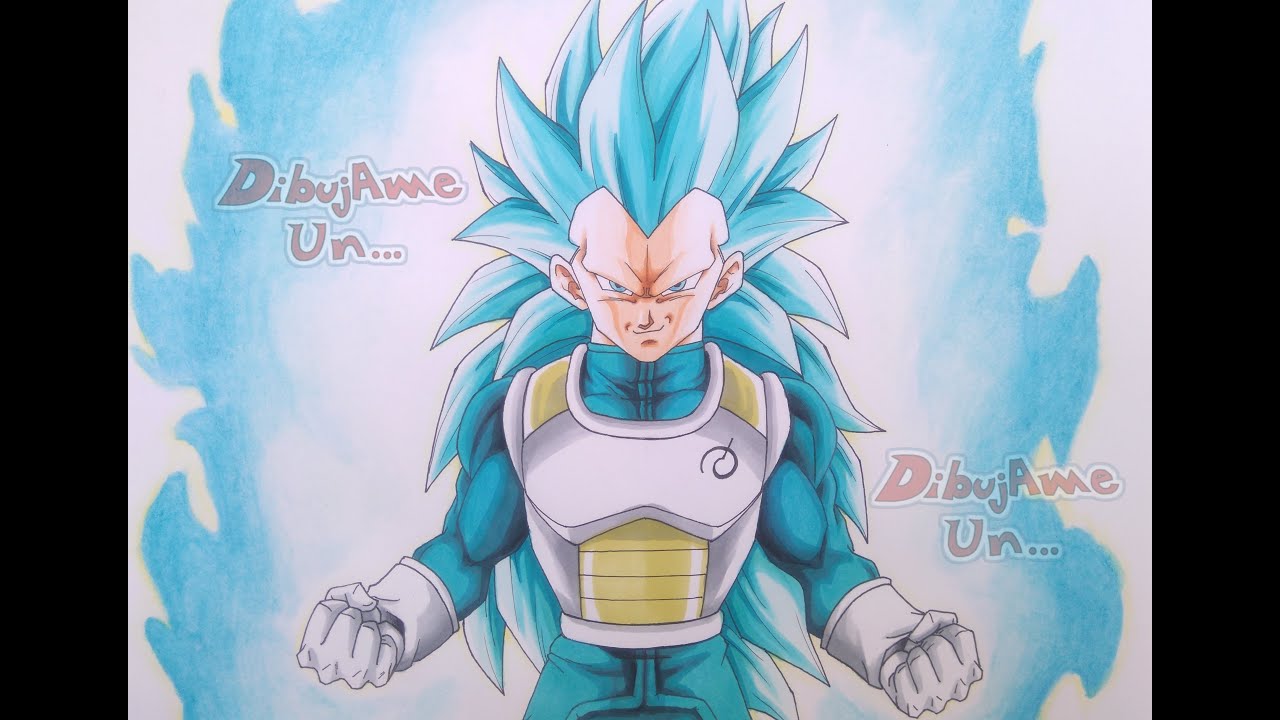 Como Dibujar a VEGETA SSJGSSJ Nivel 3. How To Draw VEGETA Super Saiyan Blue 3
