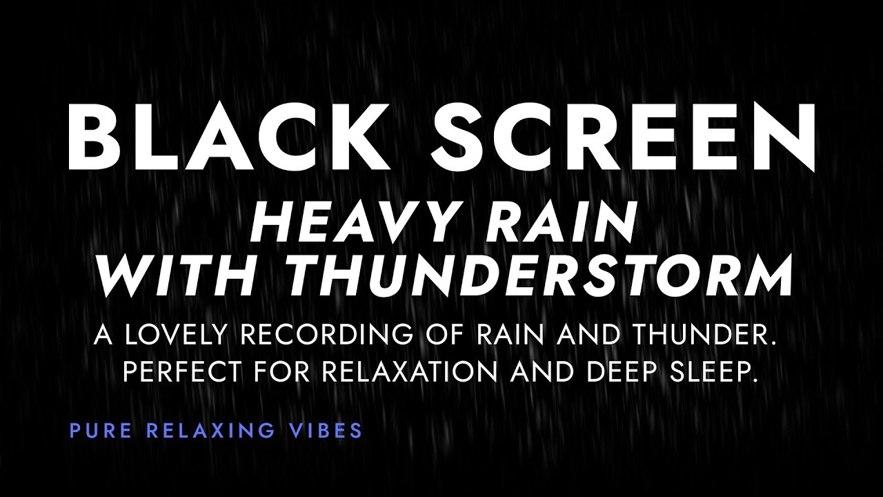 Sleep to Heavy Rain with Thunderstorm Sounds | Black Screen Thunder Makes Me Cozy