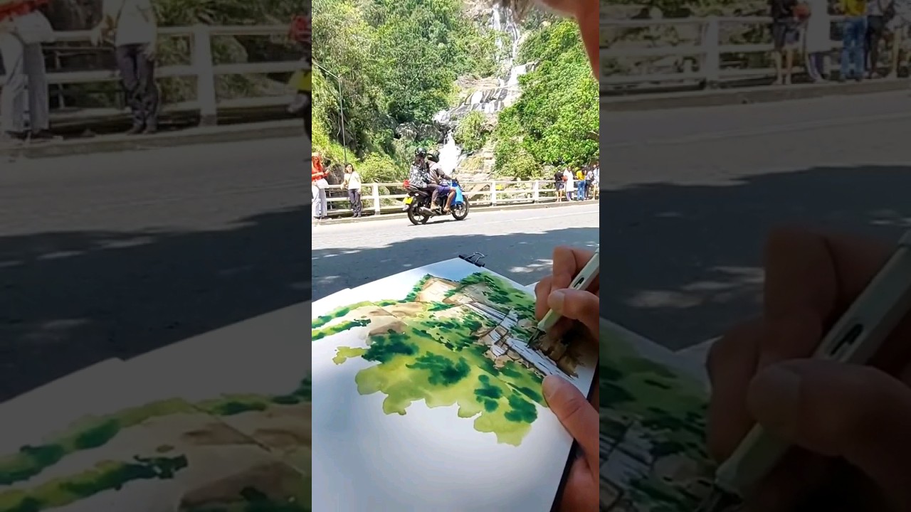 Let's sketch a waterfall🎨🇱🇰 