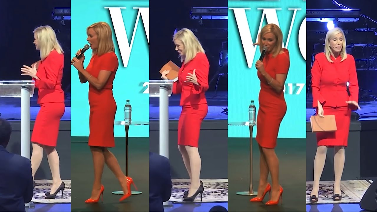 Paula White: Sexy lady in Red👠Legs, high heels and short skirts Compilation
